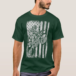 Camiseta Motocross s USA American Flag Dirtbike