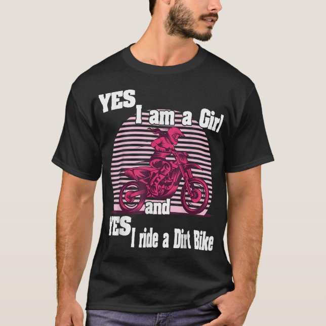 Camiseta Motocross Sim eu sou uma garota e sim eu ando de u (Frente)