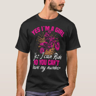 Camiseta Motocross Sim Eu Sou Uma Garota Sim Eu Posso Andar