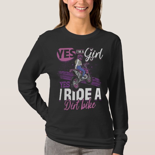 Camiseta Motocross Sim Eu Sou Uma Rapariga E Sim Eu Passo U (Frente)