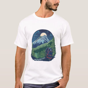 Camiseta Motomochila Aventura sob Montanhas Luadas