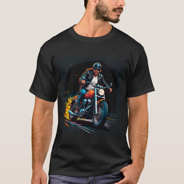 Camiseta Motoqueiro Legal Pilotando Moto (Frente)
