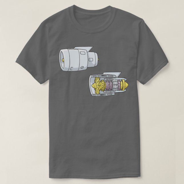 Camiseta Motor a jato de turbofão (Frente do Design)