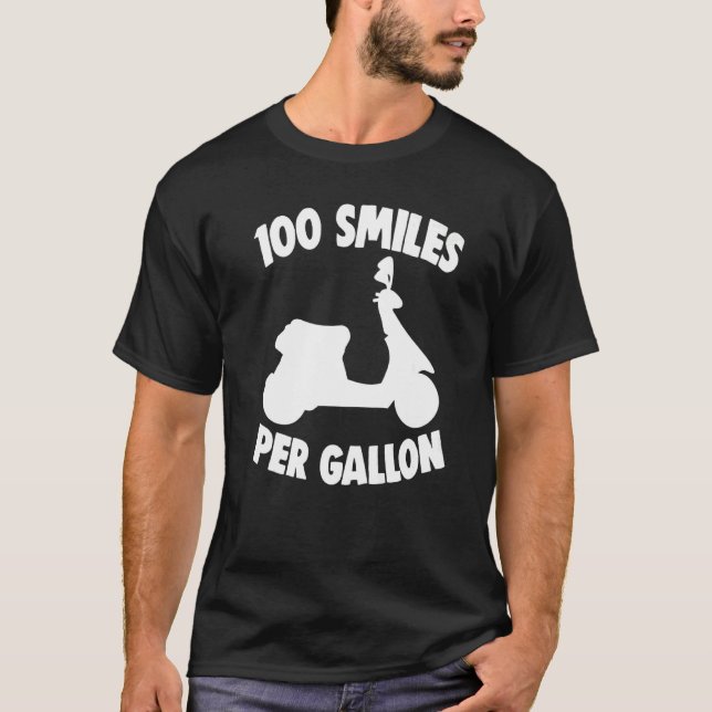 Camiseta Motor Bikers Moped Motorcycle Patinete 100 Sorriso (Frente)