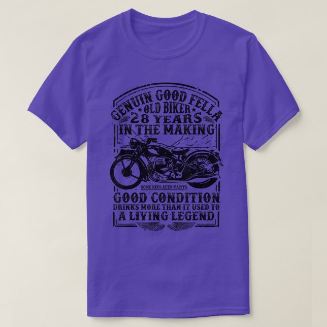 Camiseta Motor Clássico Biker De 28 Anos Com Estilo De Retr (Frente do Design)