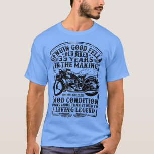 Camiseta Motor Clássico Biker De 33 Anos De Engraçado