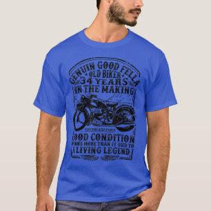Camiseta Motor Clássico Biker De 34 Anos Com Estilo De Retr