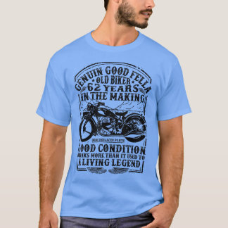 Camiseta Motor Clássico Biker De 62 Anos De Engraçado