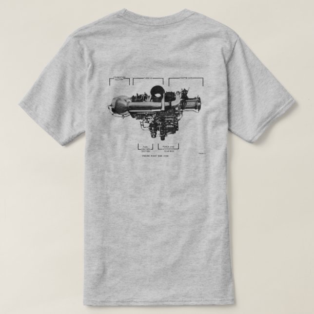 Camiseta Motor de Allison 250-C20B (Verso do Design)