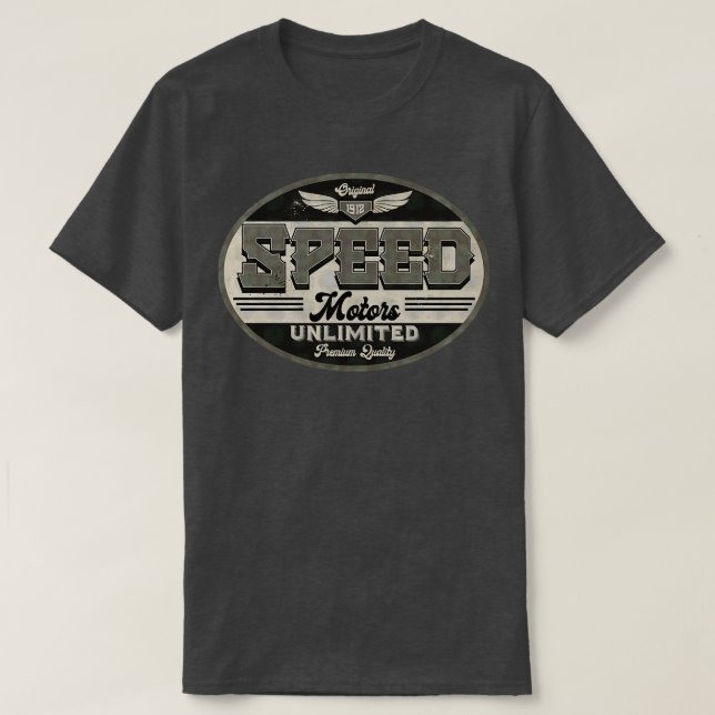 Camiseta Motor de velocidade BW (Frente do Design)