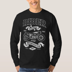Camiseta Motor de Vintagem do Biker de Motocicleta Retro Ri