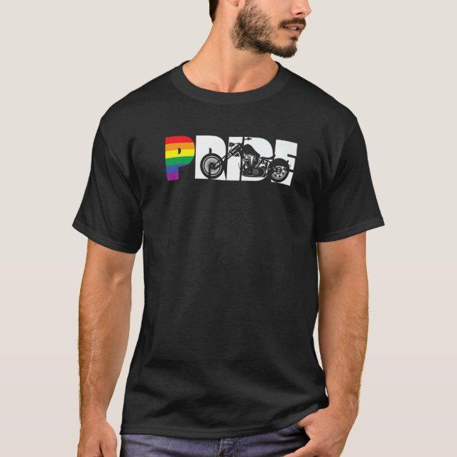 Camiseta Motor do Clube de Motociclismo de Gay Orgulho Lgbt (Frente)