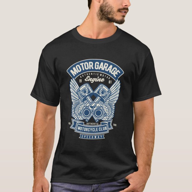 Camiseta Motor Garage 1981 Motor Motorcycle Club (Frente)