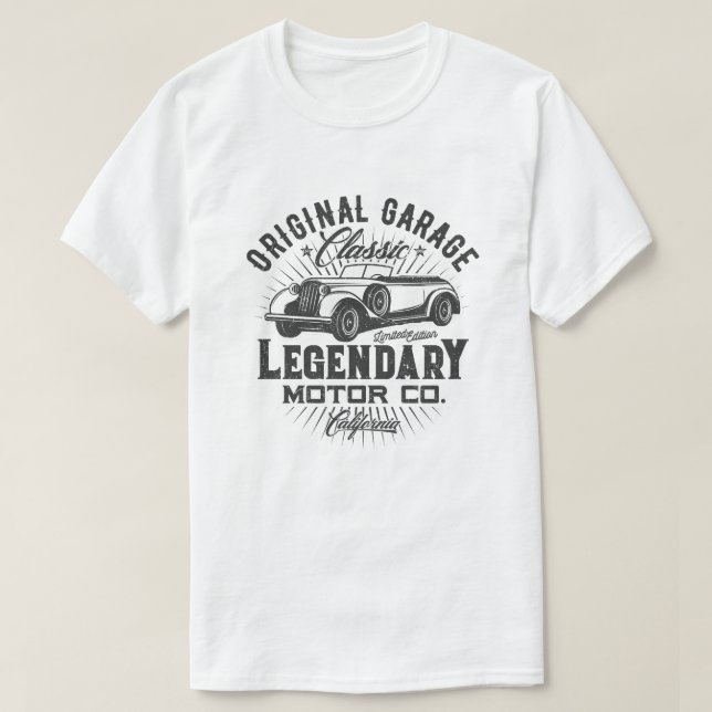 Camiseta Motor Legendário de Garagem Original.Co (Frente do Design)