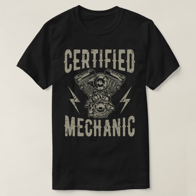 Camiseta Motor mecânico certificado (Frente do Design)