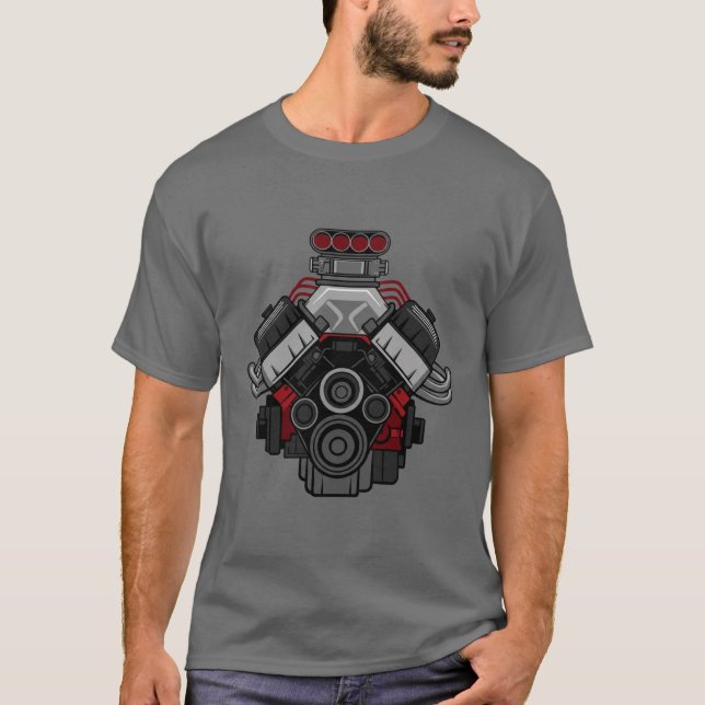 Camiseta Motor V8 poderoso (Frente)