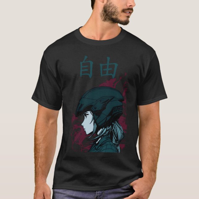 Camiseta Motorcycle anime girl family (Frente)