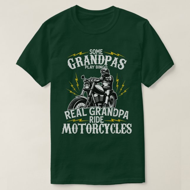 Camiseta Motorcycle Biker Avô Grande Padre Motorbike Ri (Frente do Design)
