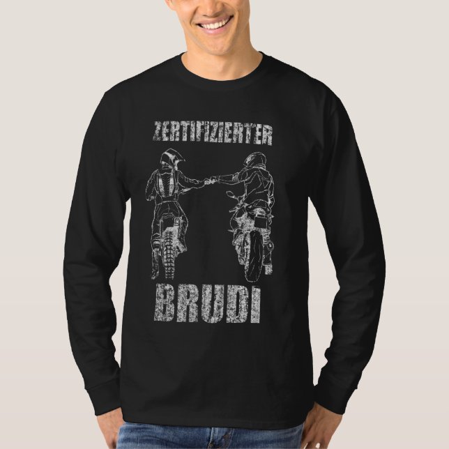 Camiseta Motorcycle Biker Brudi Bro Certified Brudi (Frente)