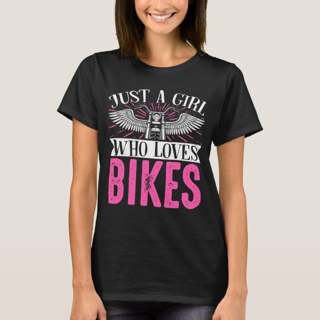 Camiseta Motorcycle Biker Motorbike Rider Apenas Uma Garota (Frente)