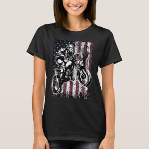 Camiseta Motorcycle Chopper American Flag USA Patriotic Mot
