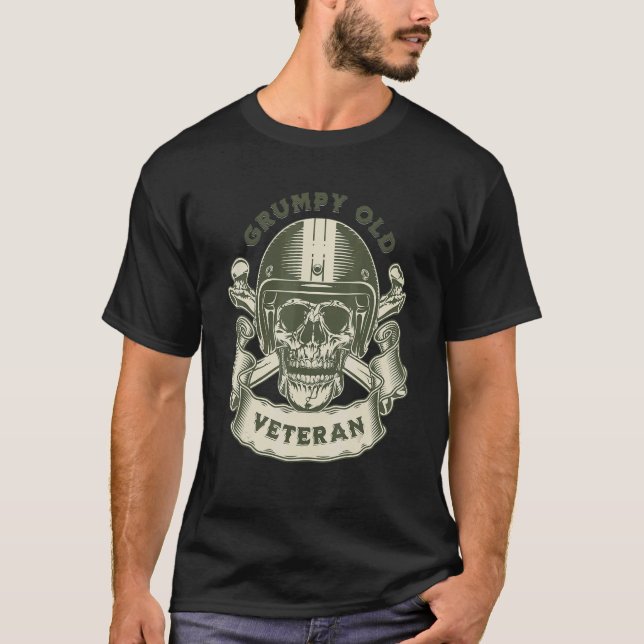 Camiseta MOTORCYCLE GRUMPY OLD VETERAN   Retirement (Frente)