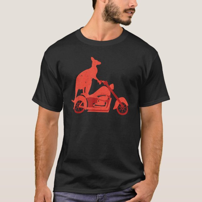 Camiseta Motorcycle Kangaroo   Wildlife Animal Australia (Frente)