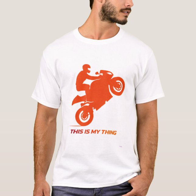 Camiseta Motorcycle Stunt Silhouette Action Lifestyle (Frente)