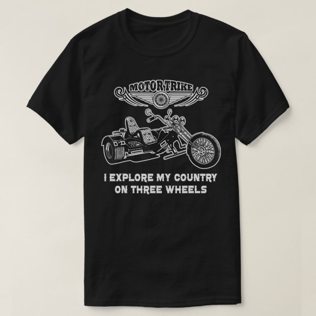 Camiseta Motorcycle Trike Motortrike Motor Three Wheeler Bi (Frente do Design)