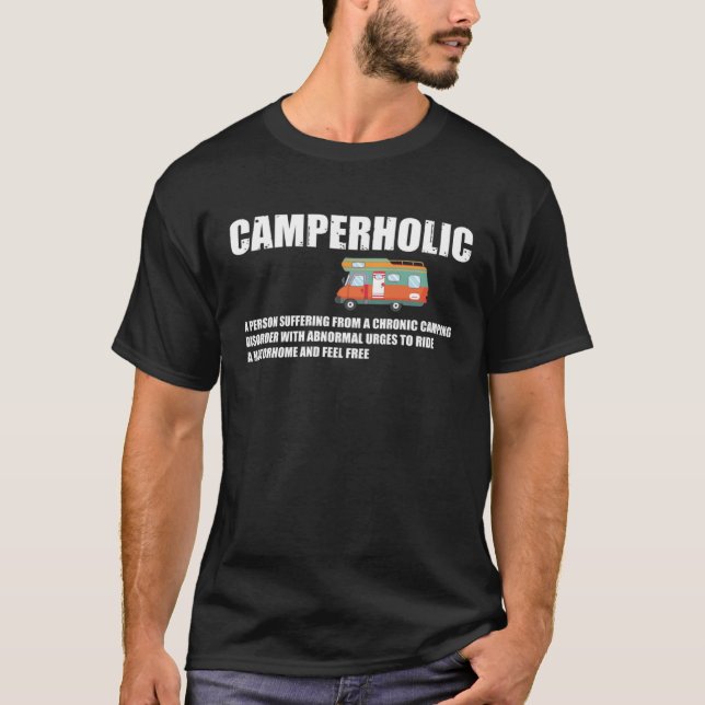 Camiseta Motorhome Camper Camperholic Chroni Camping Disord (Frente)