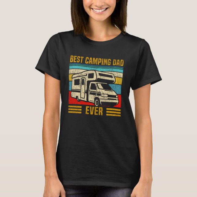 Camiseta Motorhome Camping Retro Family Best Camping Dad Ev (Frente)
