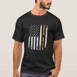 Camiseta Motorista de caminhão americano Flag USA SemiTrail