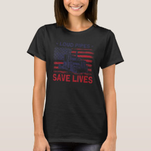 Camiseta Motorista de Caminhão Bandeira Americana Canos Alt