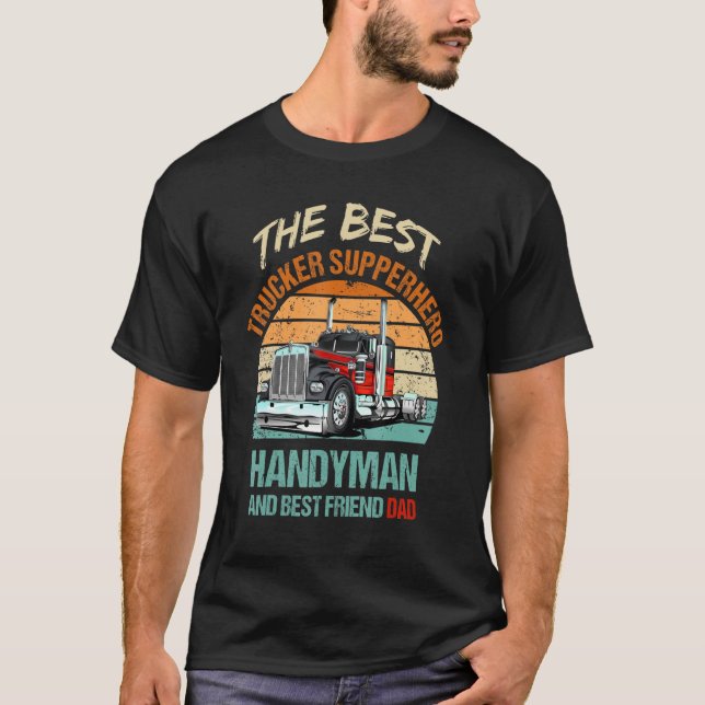 Camiseta Motorista De Caminhão-Caminhão O Melhor Pai Que O  (Frente)