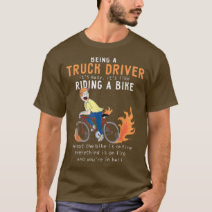 Camiseta Motorista De Caminhão Como Ciclista De Bike