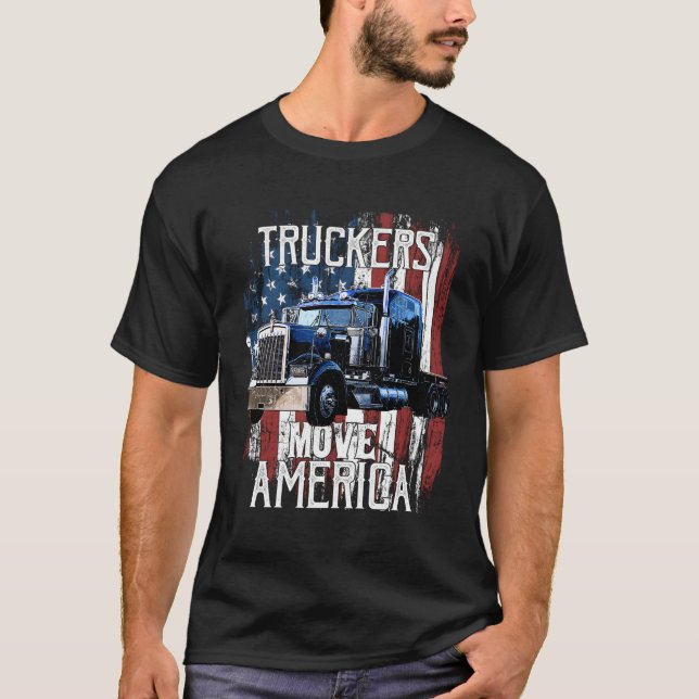 Camiseta Motorista de Caminhão de Sinalizador Americano (Frente)