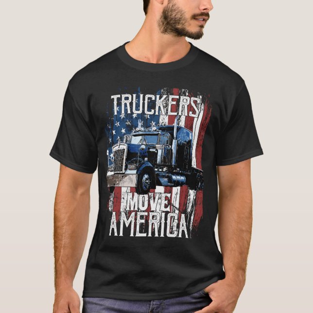 Camiseta Motorista de Caminhão de Sinalizador Americano (Frente)