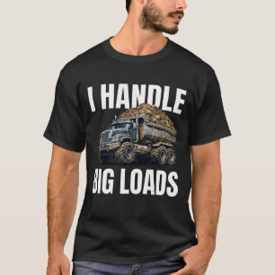 Camiseta Motorista de Caminhão Engraçado Eu Lido com Grande