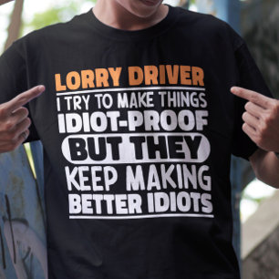 Camiseta Motorista De Caminhão Eu Tento Fazer Coisas Engraç