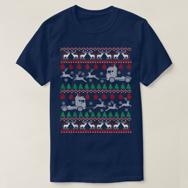 Camiseta Motorista De Caminhão Feio De Natal Doador Xmas C (Frente do Design)
