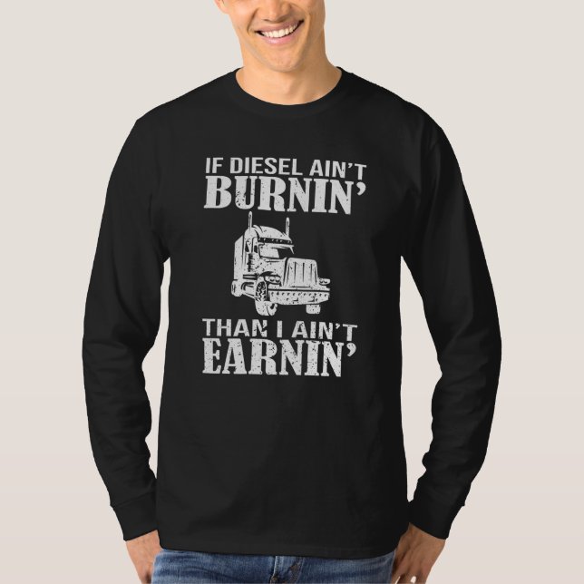 Camiseta Motorista de caminhão-reboque Diesel-caminhante-Se (Frente)