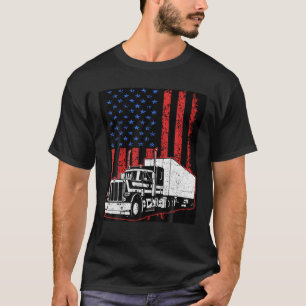 Camiseta Motorista de Caminhão Semi Flag Americano Semi 18