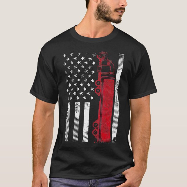 Camiseta Motorista de Caminhão Semi Flag Americano Semi 18  (Frente)