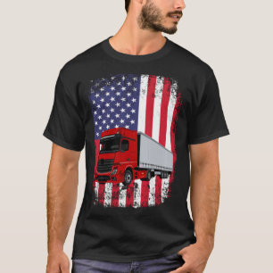 Camiseta Motorista de Caminhão Semi-Reboque EUA Americano