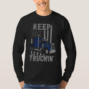 Camiseta Motorista De Caminhão Vintage Estados Unidos Flag 