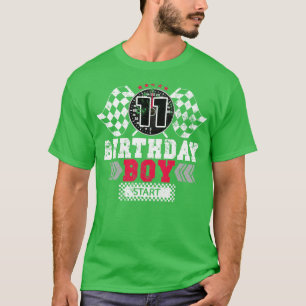 Camiseta Motorista de Corrida de 11 Birthday Boy