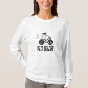 Camiseta Motorista de Entrega de Pizza com Bicicleta na Tem