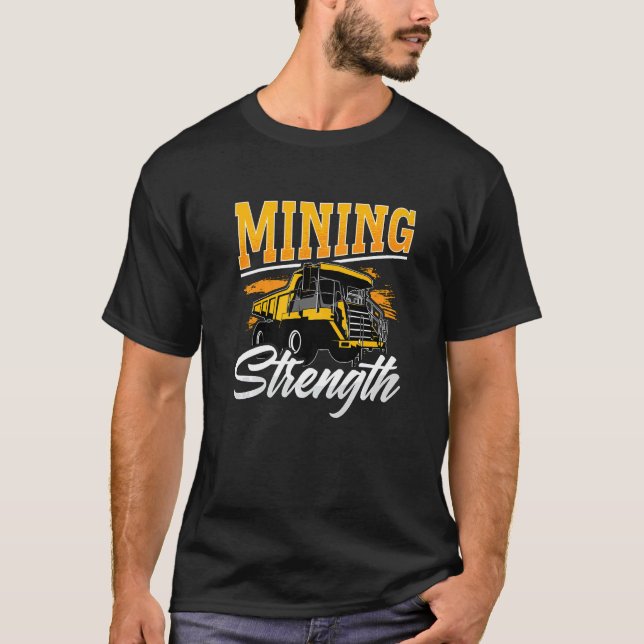 Camiseta Motorista de Força de Mineração Mecânica de Rock (Frente)