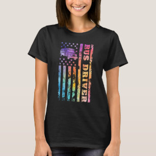 Camiseta Motorista de ônibus escolar 4 de julho Bandeira Am