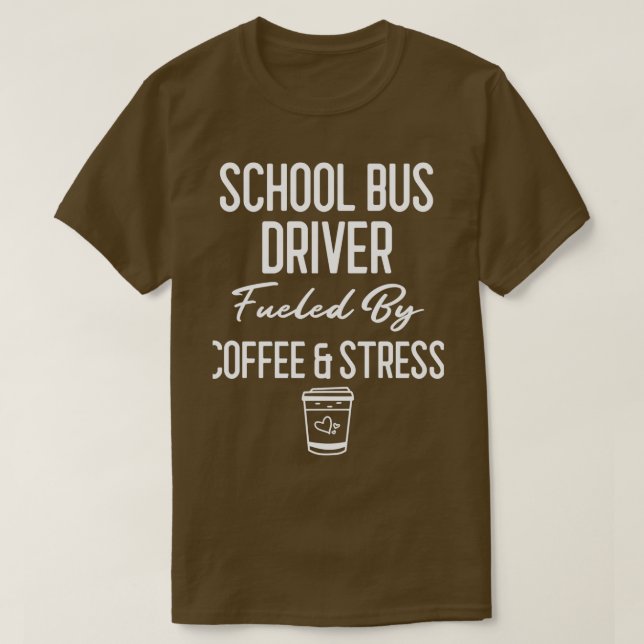 Camiseta Motorista De Ônibus Escolar Alimentado Por Barrame (Frente do Design)